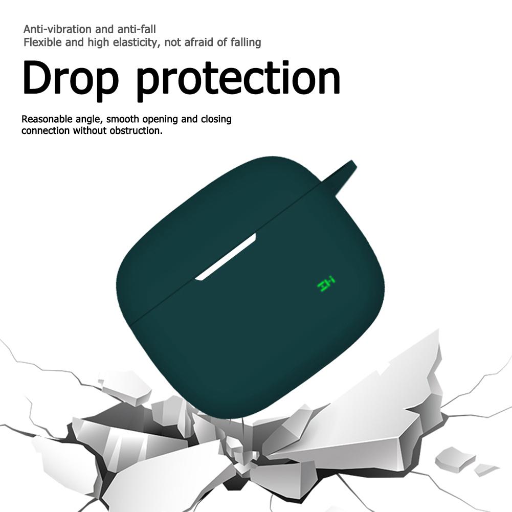 

Silicone Case Cover for ZMI PurPods Pro Shockproof Protective Skin with Keychain белый