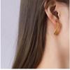 French Choker 18K Gold Plated Geometric Stud Earrings with Water Drop Hook - Titanium Steel, Hot Selling & Unique Model F315.