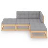 Maison Exclusive - Salon de jardin 4 pcs avec coussins Bois de pin massif
