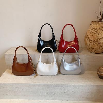 Spring Fashion Glossy Commuter Bag Casual Versatile Patent Leather Crescent Bag Shoulder Underarm Bag Women's Bag