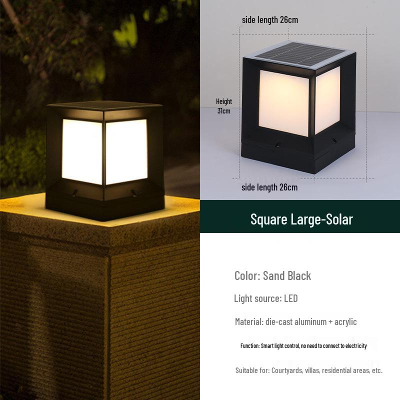 Modern Waterproof Outdoor Pillar Light for Villa, Lawn, Courtyard, and Fence Decor