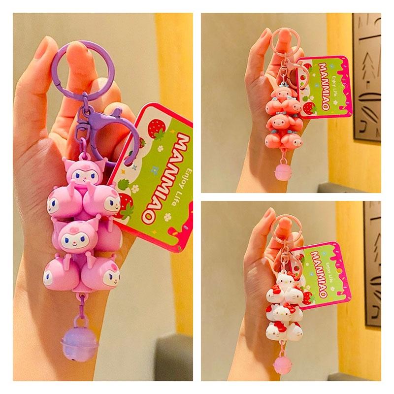 Adorable Cartoon Stackable Kt Cat Keychain For Cars And Backpacks Wholesale Gift