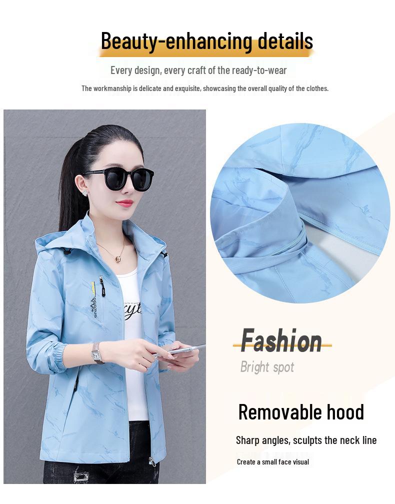 Women's 2024 Hooded Jacket: Spring & Autumn Baseball Style for Middle-Aged Mothers