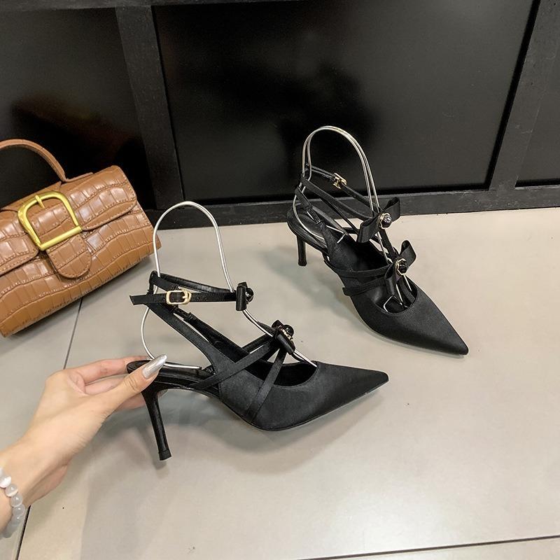 

Huizhou new spring and summer baotou is beautiful, black high-end stiletto high-heeled sandals women 40