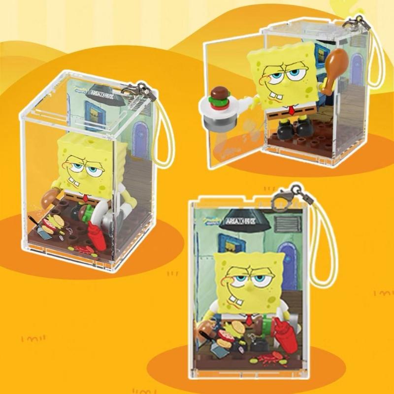 Latest Spongebob Squarepants Band Assembles Construction Blocks Dolls To Decorate Children'S Gift Good Gift For Kidss