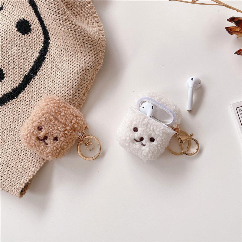 Plush embroidered dog apple AirPods pro2/3 generation bluetooth wireless headset case cute simple application