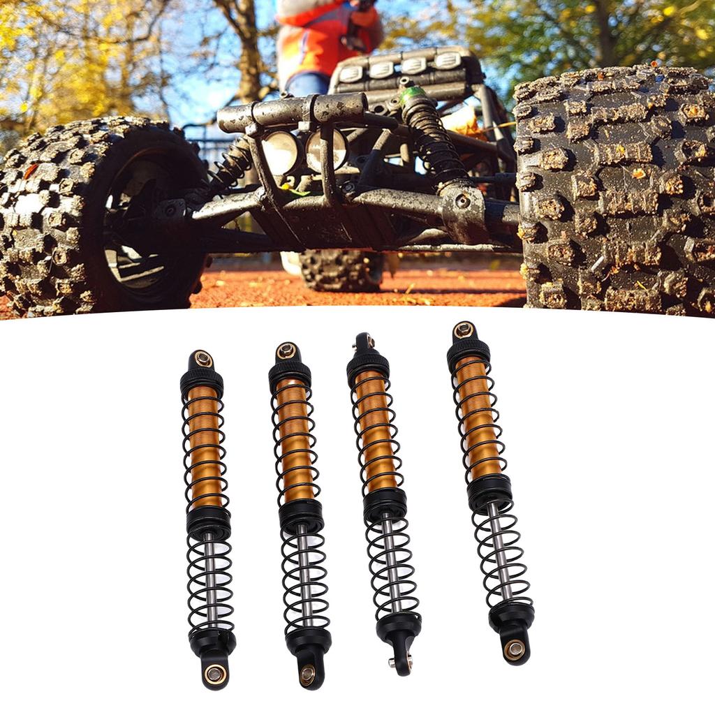4Pcs 1Celsius10 Model Car Dual Spring Shock Damper Alloy 1Celsius10 RC Dampers with 8 Spare Springs 120mm