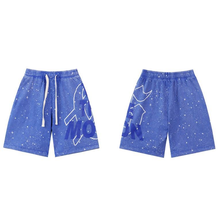 Retro American Tide Hip Hop Washed Terry Shorts