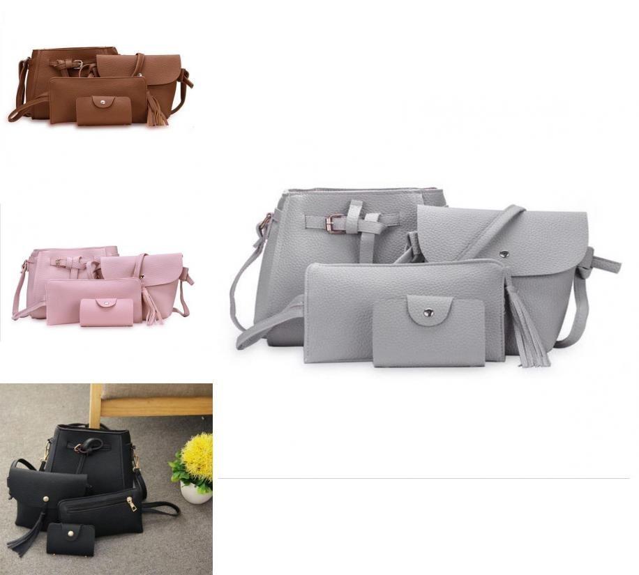 Fashionable 4pcs Messenger Purse And Card Wallet Set In Classic Appeal