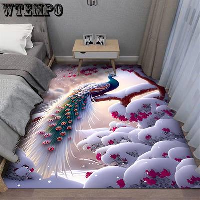 Tappeto squisito con pavone e uccello, per casa, soggiorno, camera da letto, divano, zerbino, decorazione, tappeto antiscivolo