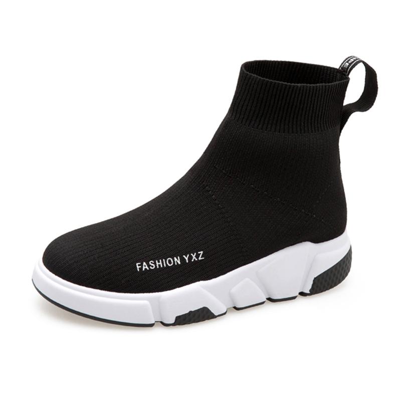 Stripete høy topp sokkesko dame plattform myke elastiske slip-on sokkesneakers dame tykk bunn dempesko kvinne 40