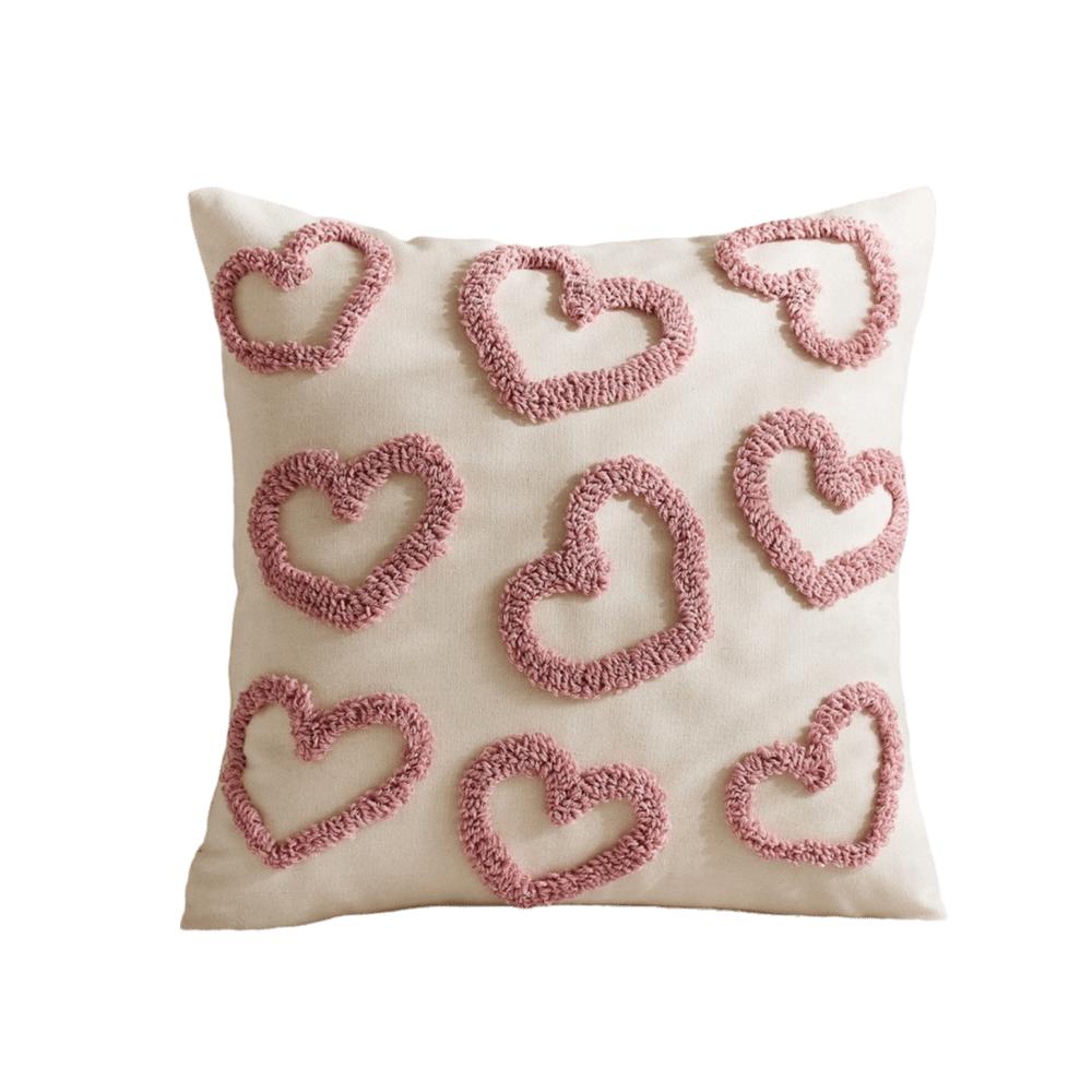 Romantic Valentine Heart Pattern Pillowcase Embroidery Throw Pillow Cover  Valentines Day