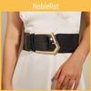 Retro Black Leather Waist Belt With Stretch Design For Adult Womens Casual Wear