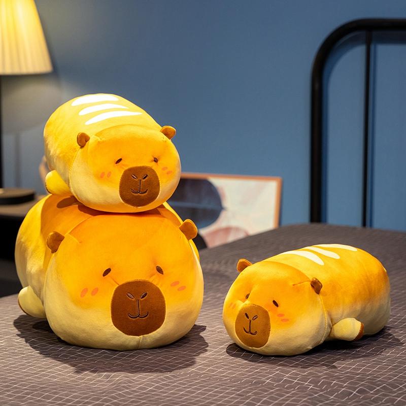 Non-Toxic Cuddly Bread Capybara Plush Toy Stuffed Doll Long Sleep Pillow Sofa Cushion Soft Gift Valentine Birthday