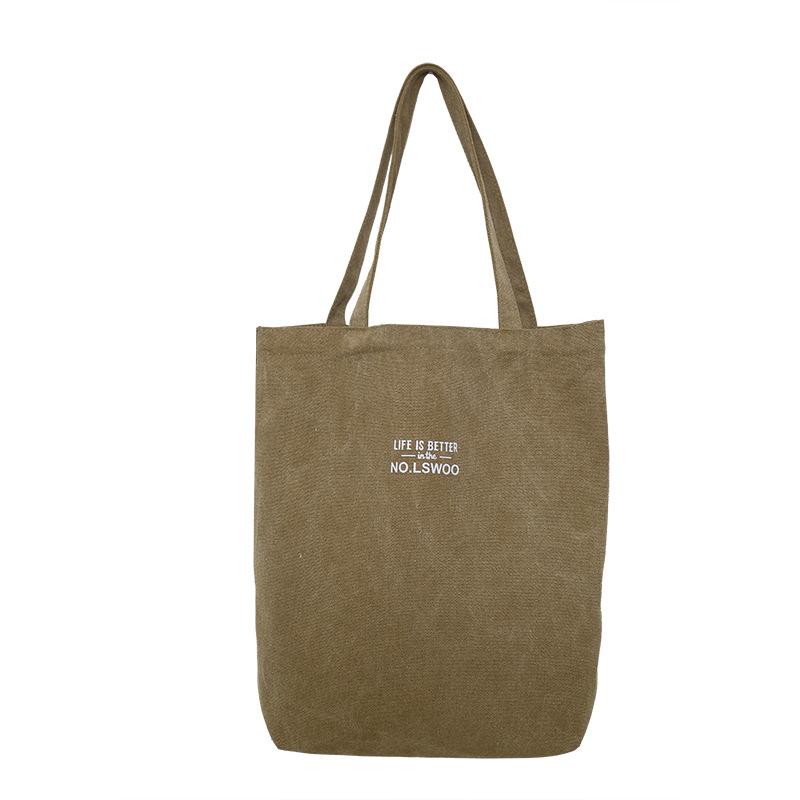 Women's Thickened Canvas Trade Messenger Bag Washed To Work Handbag Large Capacity Trend Urban Literature and Art Student Bag
