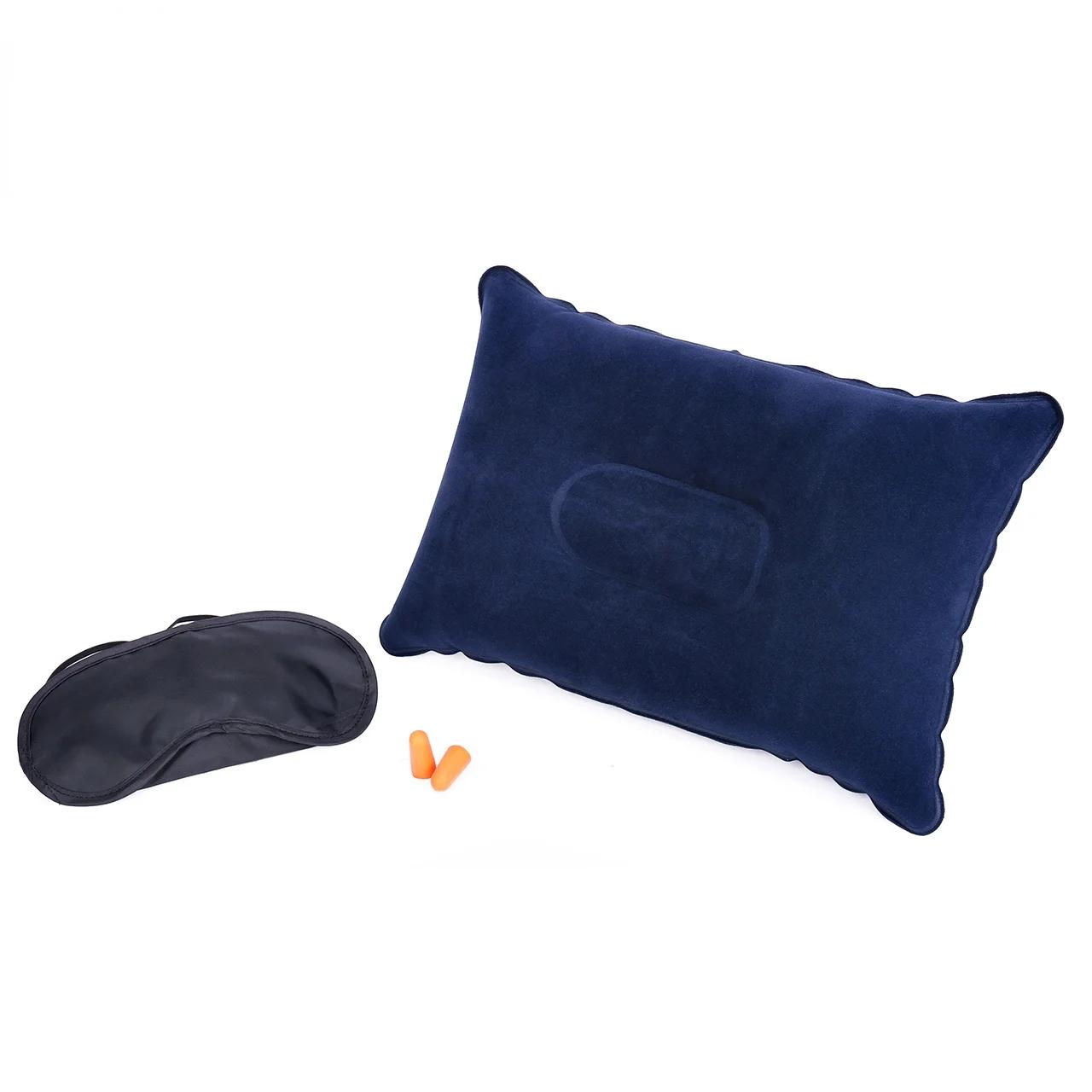 

Outdoor Sleeping Sanbao Travel Portable Anti-Noise Soundproof Earplugs Shading Eye Mask Portable Fold Inflatable Air Pillow