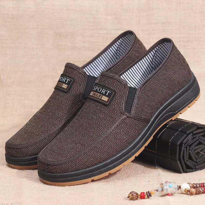 Autumn Middle-aged and Old Linen Shoes for Men Old Beijing Cloth Shoes Beef Tendon Soft Sole Dad Work Shoes One Foot Men's Shoes