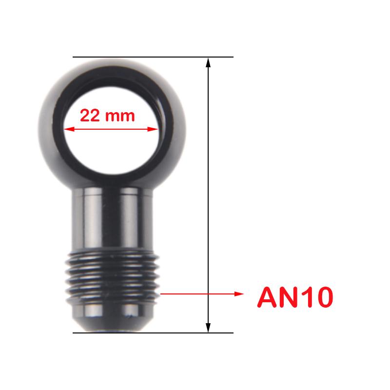 Aluminum banjo adaptor Bolt AN3 AN4 AN6 AN8 AN10 an to 12mm 14mm 16mm 18mm brake fitting Black