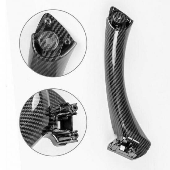 3pcs ABS Carbon Fiber Look Car Interior Door Handle Trim For BMW 3 E90 E92 LHD