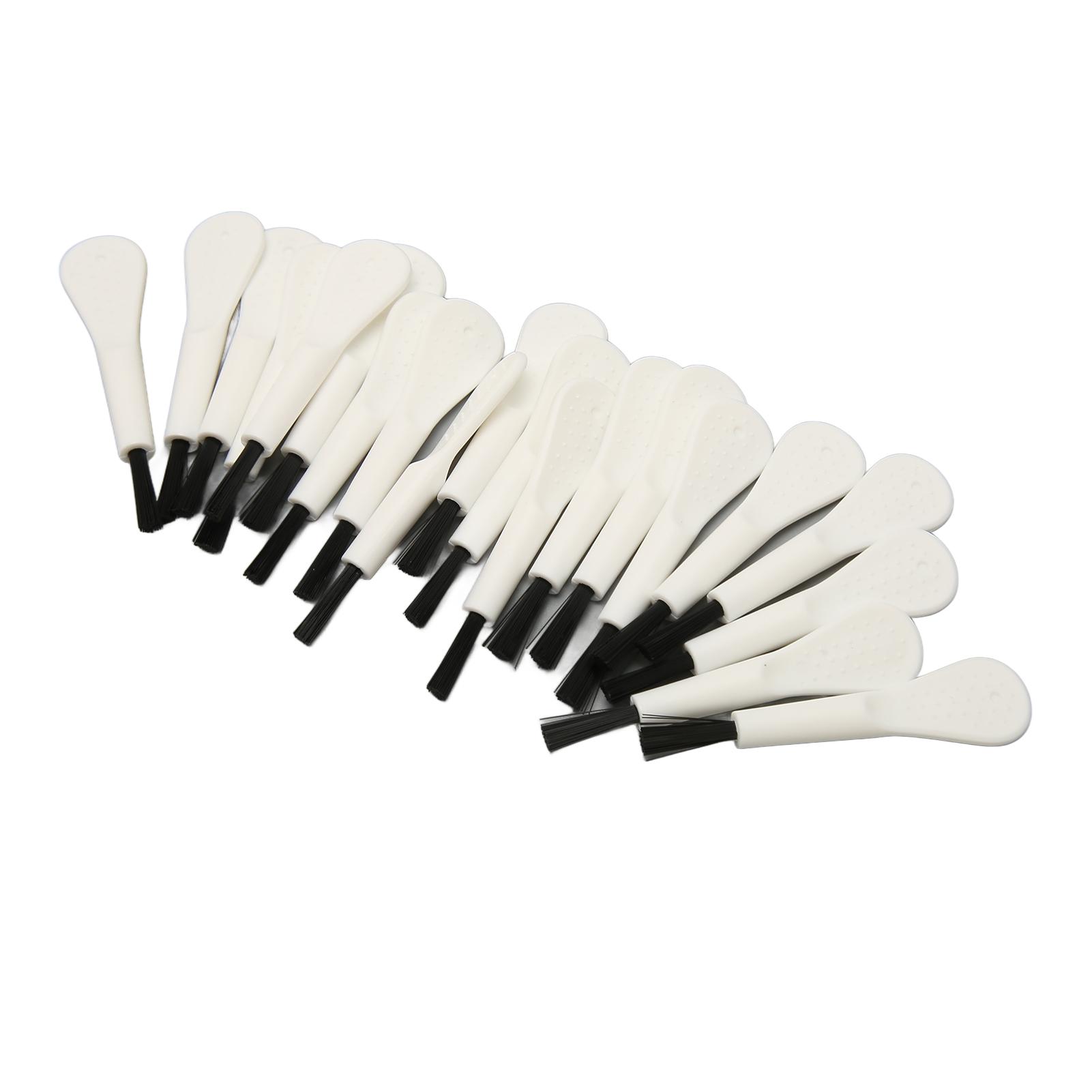

20pcs White Handle Black Hair Sound Aid Cleaning Brush Professional Earwax Removal Sound Amplifier Brushes
