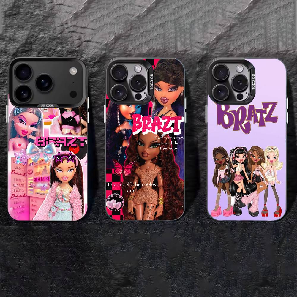 Cool Girl B-Bratz Phone Case For iPhone 17,16,15,14,13,12,11 Plus,Pro Max,XS,Colored silver phone case