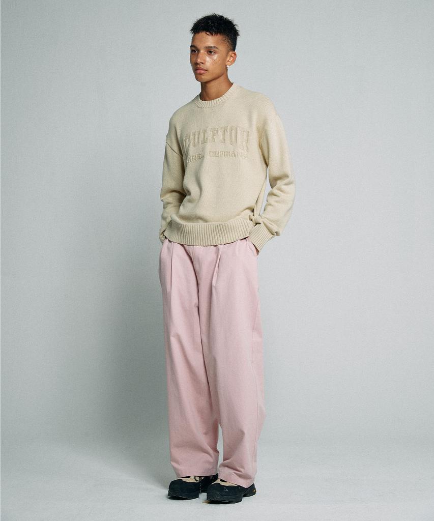 SCULPTOR Varsity Crewneck Sweater Natural