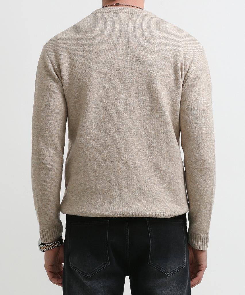 Seuteulaikeu Fine Blend Classic Crew Neck Knit (Beige)