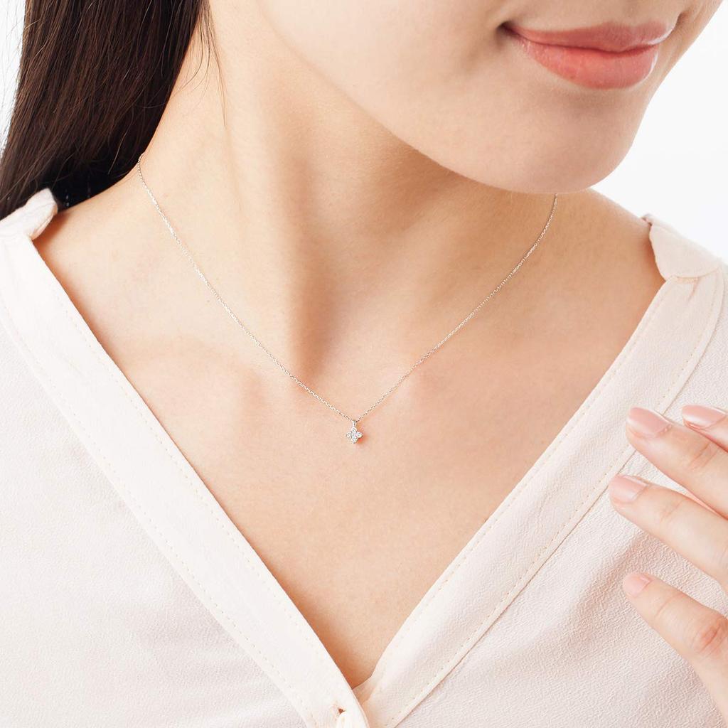 Diamant 10K Weißgold Halskette 111816123221 4℃