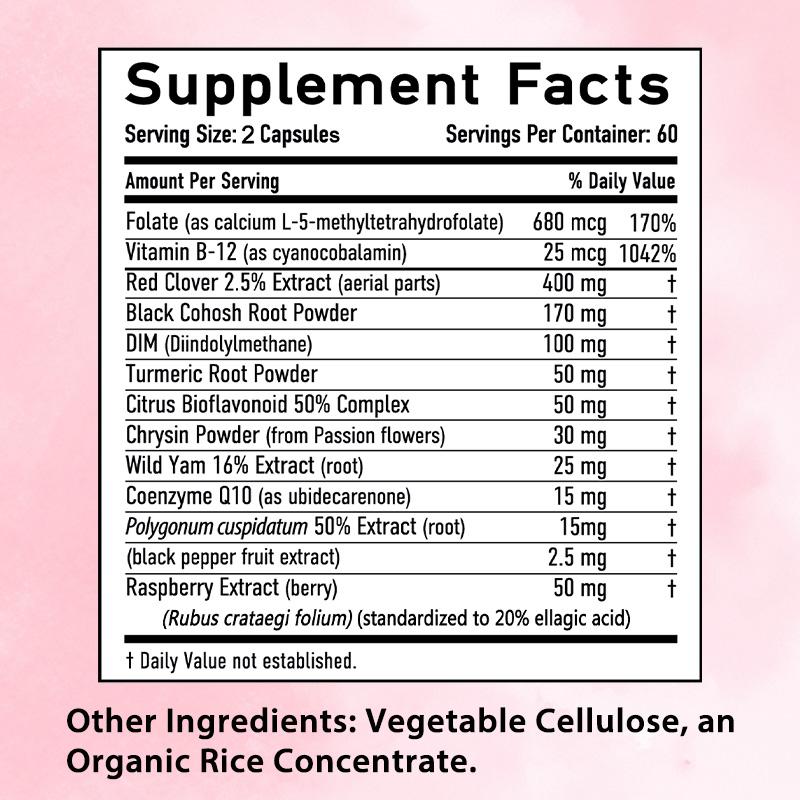 Kenofor Menopause Compound Capsules a 13 in 1 plant extract formula containing black cohosh red clover and DIM