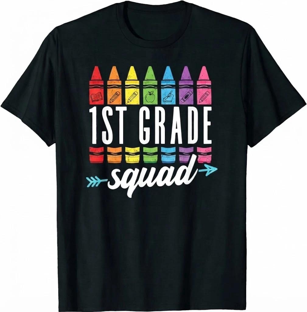 1st Grade Squad Team Crew Back School Graduation Teacher T-Shirt 2XL