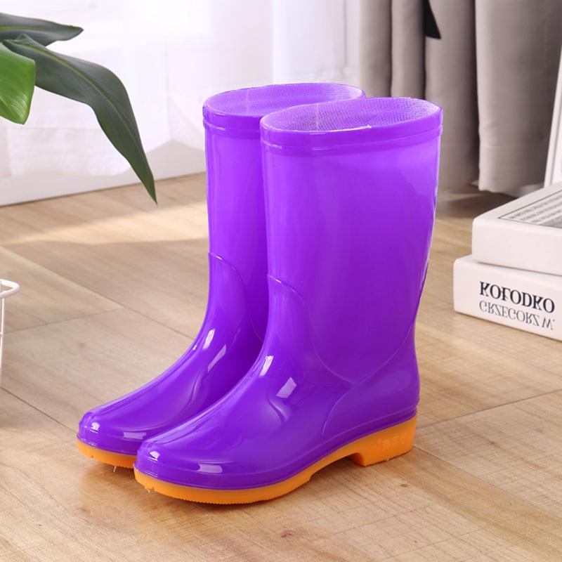 

Высокие резиновые сапоги дождевые туфли водонепроницаемая обувь клей чехол для обуви обувь женская мода средняя труба бархат хлопок теплые взрослые нескользящие кухня лето 36