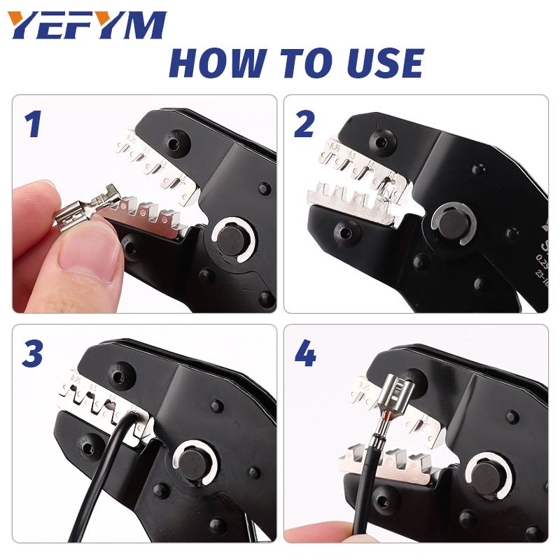 Non-insulated 23-16 AWG Open Barrel Crimping Tool 0.25-1.5mm², Ratcheting Crimper for Dupont Molex JST TE Terminals & EPC PCIE SATA Pins - SN-58B
