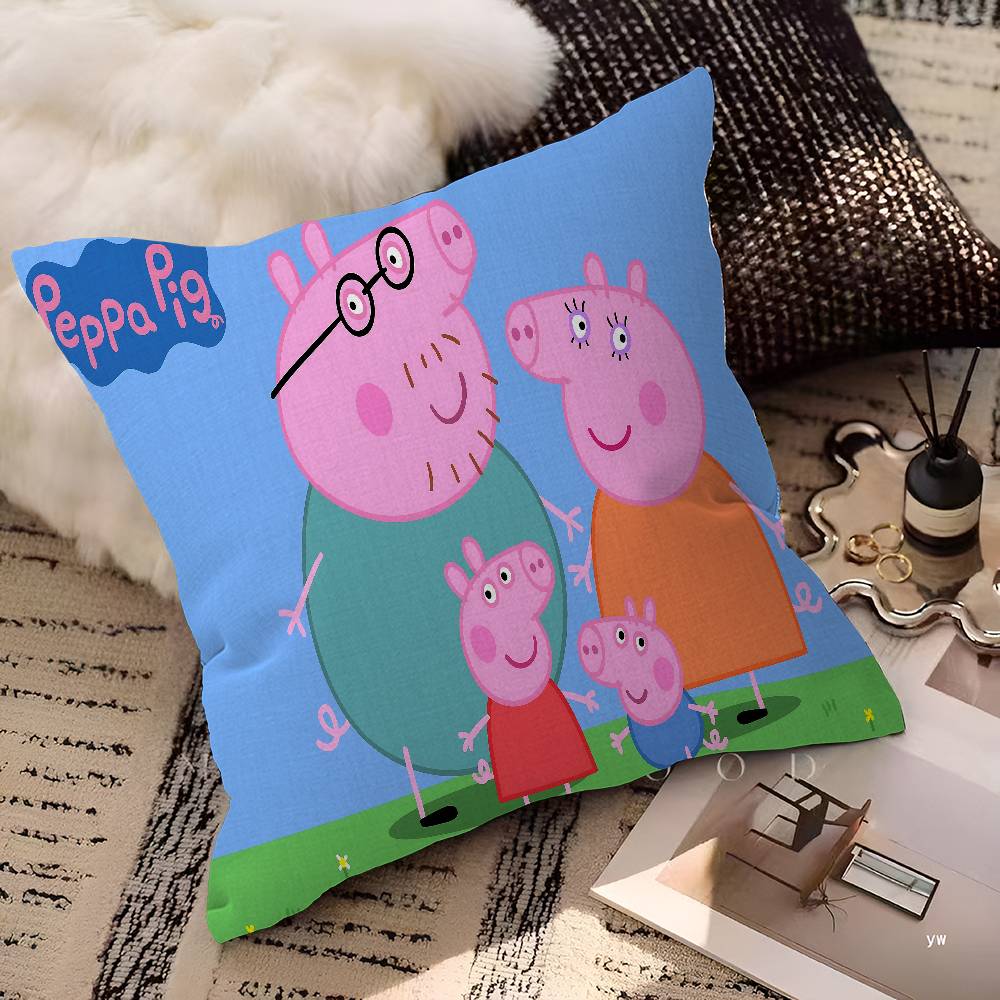 Cartoon P-Peppa-Cute Pig Pillow Anime Pillow Sofa Bed Head Pillow Cover Cushion Cover 45X45 Cm Fashion