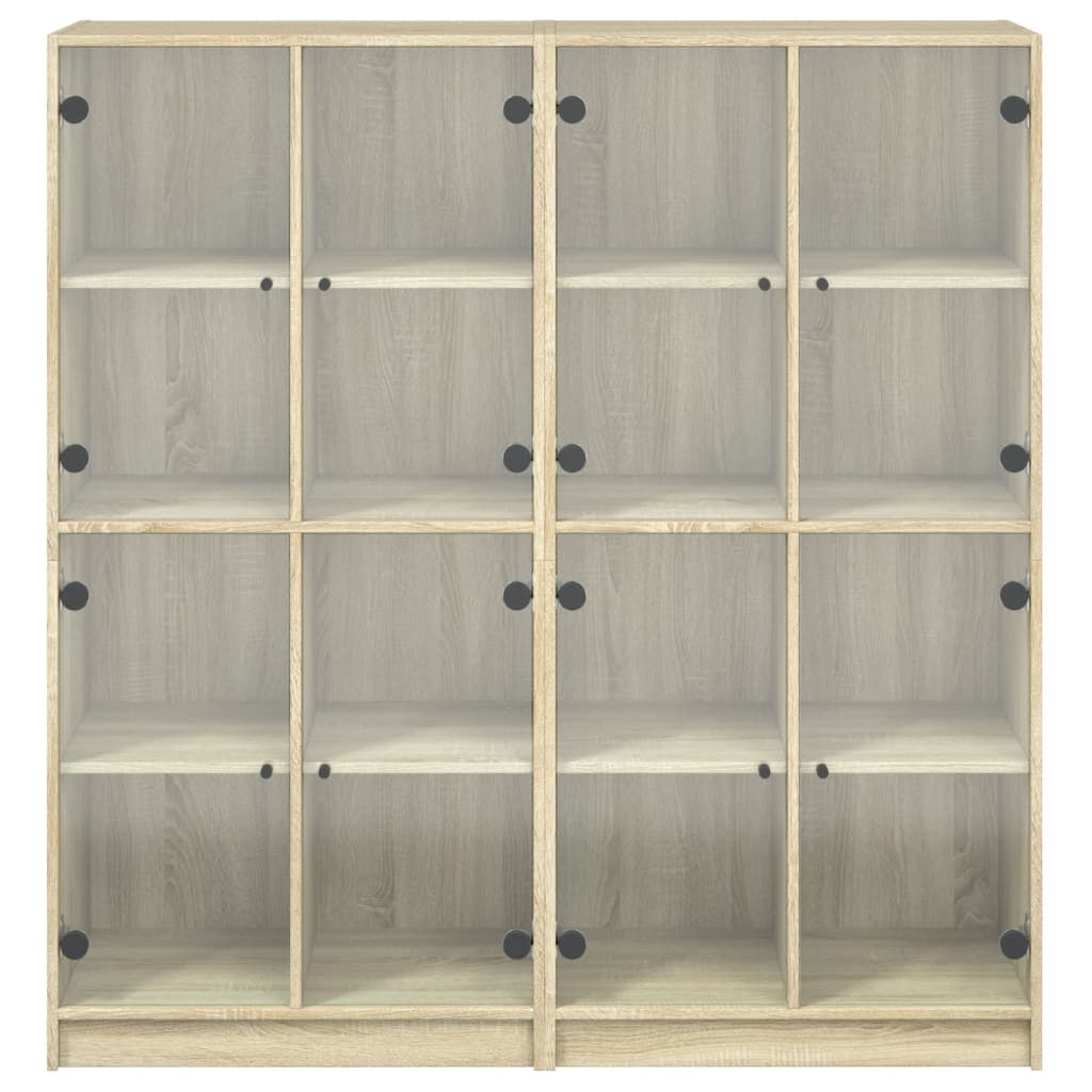 Vidaxl Biblioteczka Z Drzwiczkami, Dąb Sonoma, 136X37X142 Cm