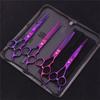 Purple Dragon 4-Piece Pet Beauty Scissors Set: 7-inch Straight, Curved, Thinning, and Fishbone Scissors for Hair Trimming.