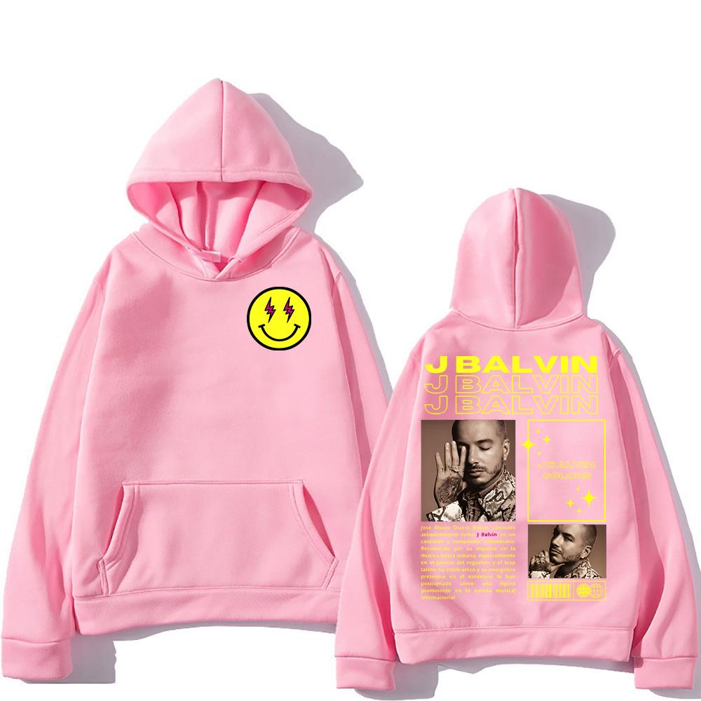 J Balvin Vintage Klasická Mikina Móda Hip Hop Pánská Dámská Mikiny Ležérní Flísová High Street Pulovry Y2K Ležérní Oblečení