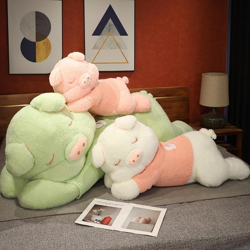 Large Sweater Lying Down Pig Doll Plush Toy Pig Doll Girl Bed Sleeping Throw Pillow Soothing Doll