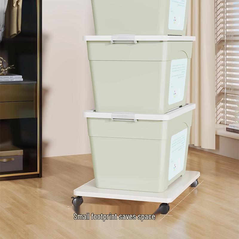 Multi-Purpose Movable Storage Tray with Casters: Floor Stand, Shelf, Bracket, and Container