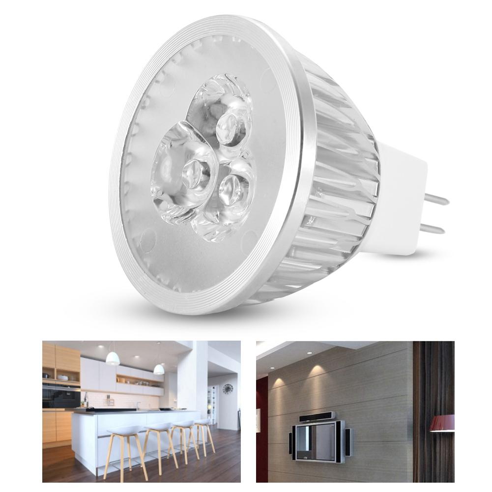 12V MR16 3W LED Light Bulb Aluminum Decorating Lamp Warm for Home Restaurant Hotel Bar