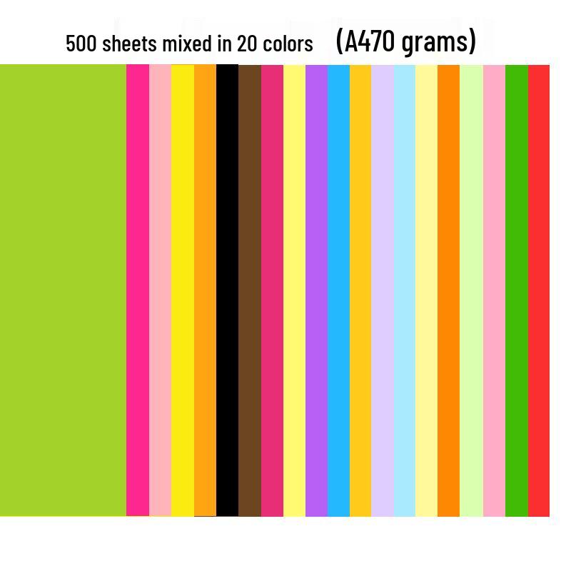 Assorted A4 Colored Paper: 500 Sheets for Printing, Photocopying & Crafts In Pink, Red, Yellow, and More.