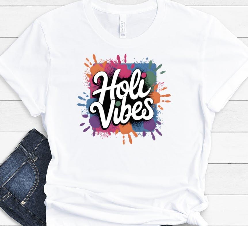 Vibrant Holi Festival Shirt Color Splash Hindu Celebration Tee T-shirt XL