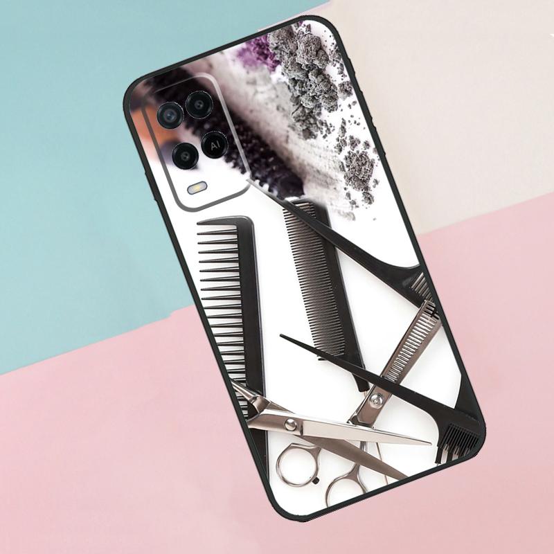Hair Stylist Scissors Brush Switch For Oppo A18 A38 A78 A98 A96 A58 A17 A77 A80 A40 A60 A16 A76 A74 A94 A54 A15 A57S Phone Case