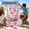 Custom Name Personalized Crayon Shin Print Beach Towel, for Trip Camping Beach Party Home Decor, Birthday Gift for Family & Friends