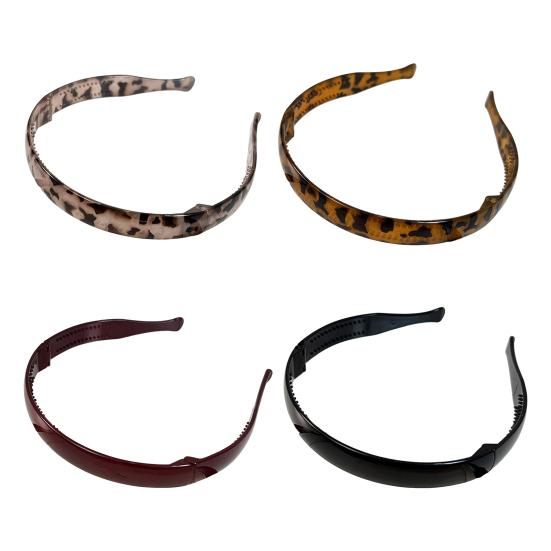 Folding Headband Acrylic No Pressure Anti-Slip Tortoiseshell Pattern Retro Style Adjustable Hair Hoop Hair