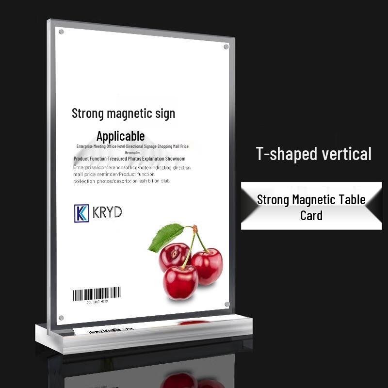 

Ag Acrylic T-Shape Magnetic Table Sign Holder
