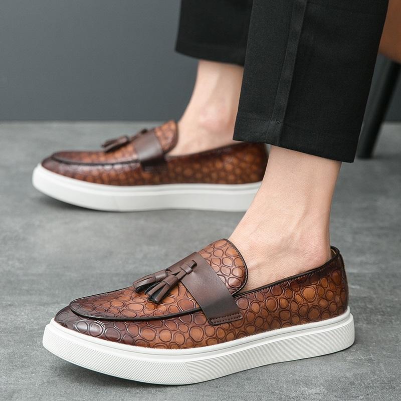 

Тренд 2025 Новые Роскошные Мужские Лоферы с Кисточками Слипоны Повседневная Кожаная Обувь Мужские Удобные Кроссовки Tenis Masculino Zapatos Hombre 38