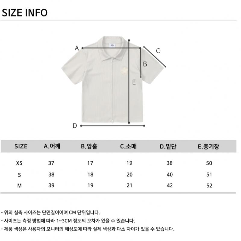 GOXO Short Sleeve Zip Up Beige Ribbed Collar Jueflower