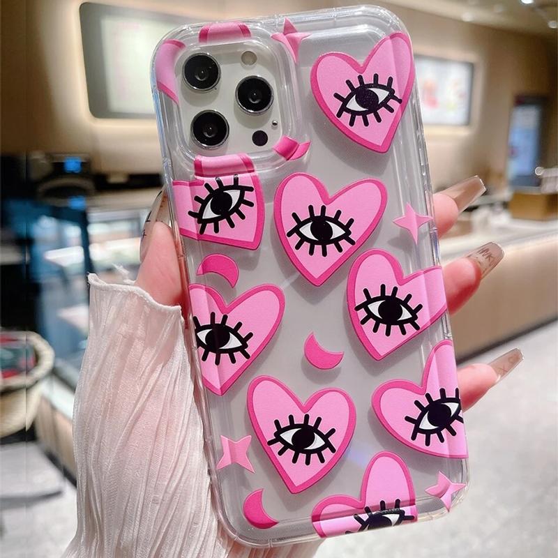 Clear Soft Phone Case For iPhone 17 Air 16E 14 15 16 Pro Max Case iPhone 13 11 12 Pro Max 7 8 Plus SE2 Shockproof Eyes Cover