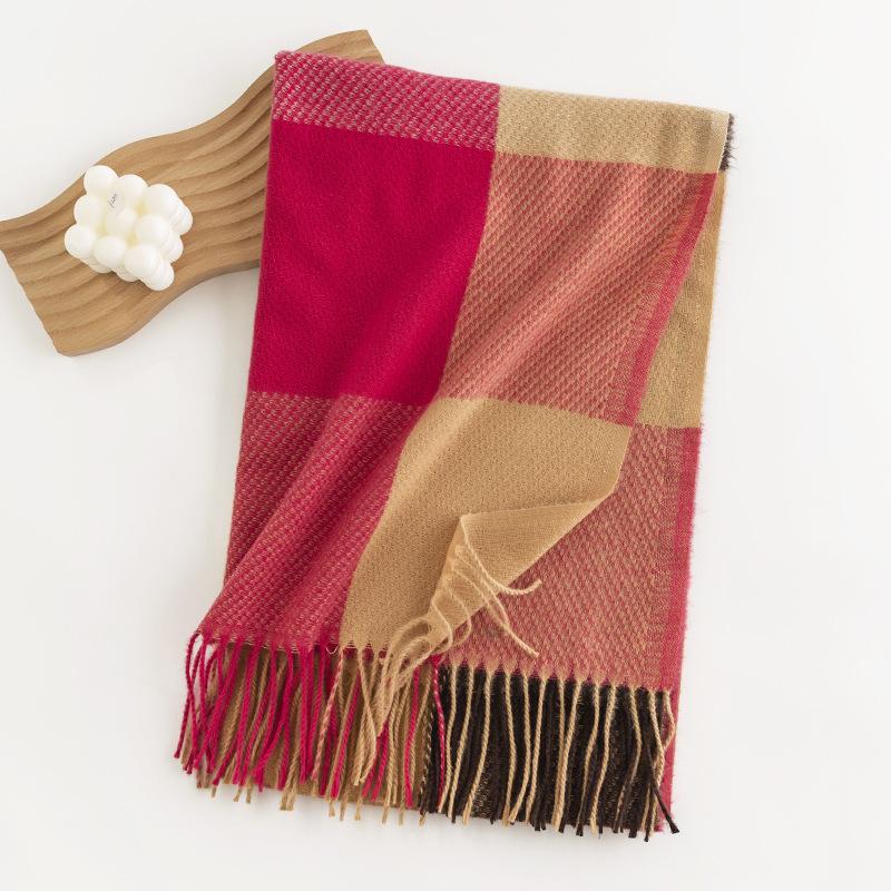 Imitation Cashmere Scarf European and American Street Style Scarf Women's Fashion Commuting Scarf Simple Style Versatile Shawl