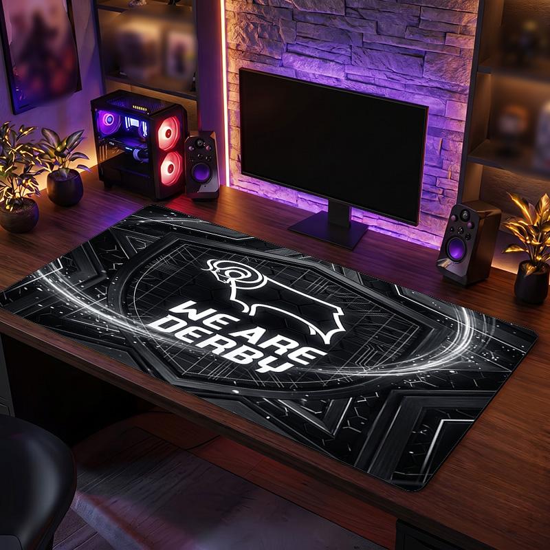Derby County Football Print Large Mouse Pad, Anti-Slip Extended Gaming Desk Mat for Office Home